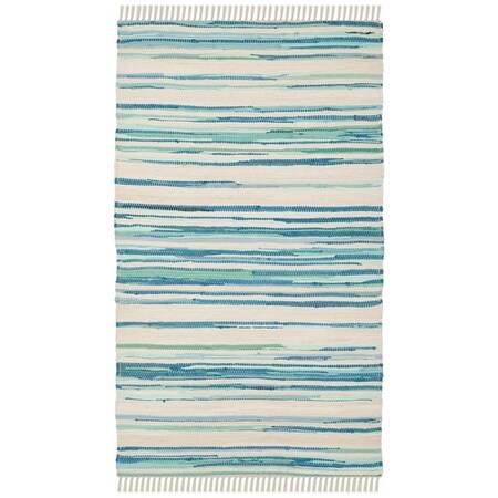 Safavieh Rag Rug Small Rectangle Area Rug Ivory & Green - 4 x 6 ft. RAR126D-4